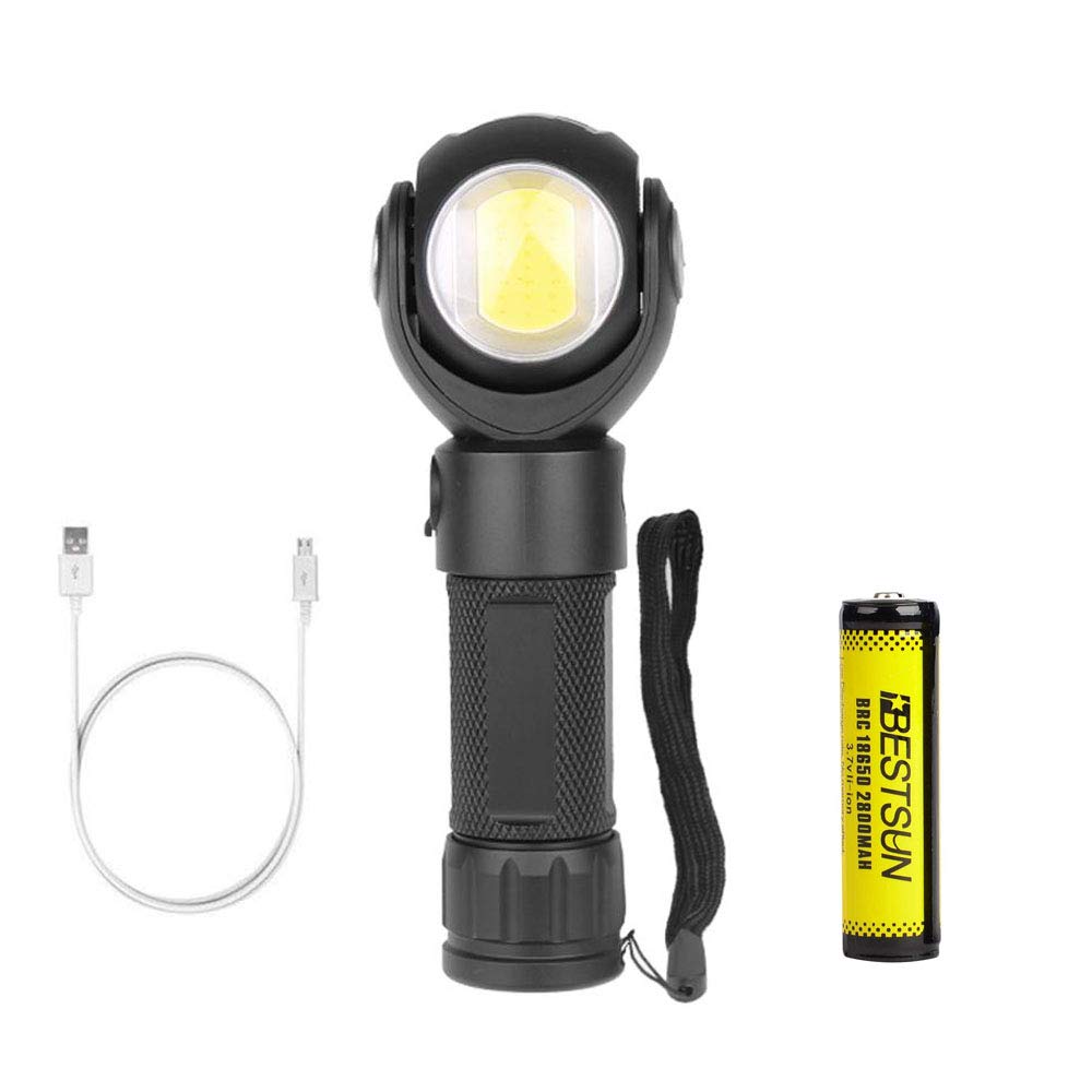 Rechargeable Work Light COB LED Torch, LUXNOVAQ 360°Rotate USB