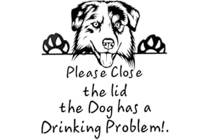 Gohhey Toilet sticker please close lid, the dog has a drinking problem removable DIY wall decal PVC wall wallpaper bathroom t