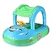 YOUDirect® Cartoon Car Swim Float Seat Boat Pool Ring Seat with Sunshade & Canopy for Kids Baby Child Toddler Infant - Blue