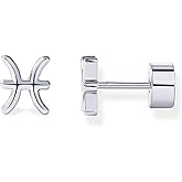 PAVOI 14K Gold Plated 925 Sterling Silver Posts Zodiac Sign Flat Back Earring Studs | Birthday Gift for Women | Astrology Earring Pair