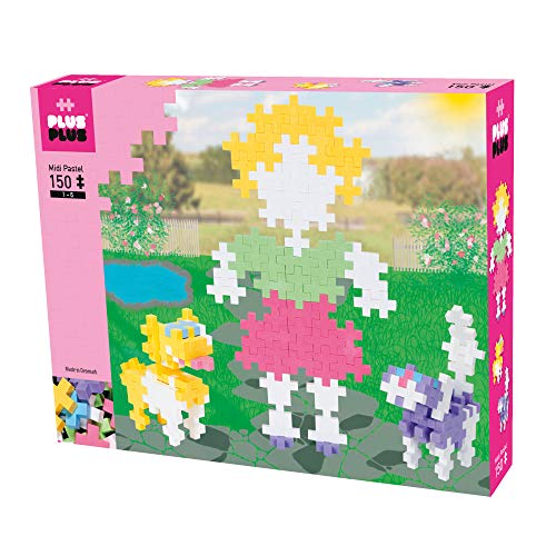 Plus-Plus BIG - Preschool Construction Building Toy, Open Play Set - 150 Piece - Pastel Color Mix