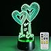 Night Light with Remote Controller LED Touch Table Desk Lamp 7 Colors Changing Optical Illusion Lights with Acrylic Flat ABS Base for Lover Gifts and Room Decorative