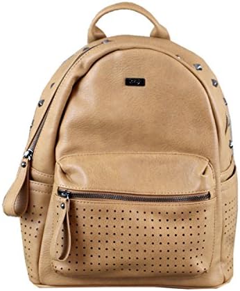 Women’s small mini PU Leather Shoulder Bag Ruck Sack handbag Vegan friendly Waterproof Casual Travel School Backpack Multipurpose Daypack Teenager Ladies Girls Preppy Travel Black Tan