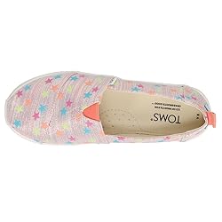 TOMS Kids Girls Alpargata Coral Slip On Flats
