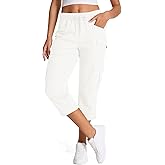 Womens Capris with Pockets Stretch Shorts Hiking Cargo Quick Dry Elastic Waist Long Shorts