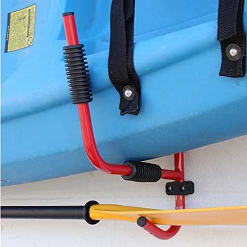 J-Hook Metal Steel Kayak Ladder Wall Mount Storage Rack Bike Surfboard Canoe Folding Hanger SUP Storage for Garage or Shed