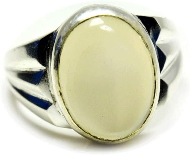 Gemsonclick Natural Moonstone Silver Mark Ring 6 Carat Astrological Gemstone Size H I J M O Q R S T W Y Z Amazon Co Uk Jewellery