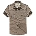TACVASEN Men's Basic Military Tactical Long Sleeve Quick Dry Shirt Khaki for Travel