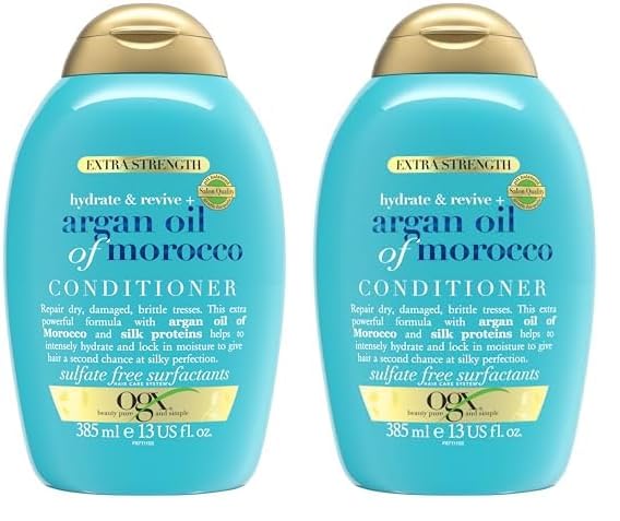 OGX Argan Oil of Morocco Conditioner for Dry Damaged Hair, Extra Strength, 385 ml (Pack of 2) — image 1