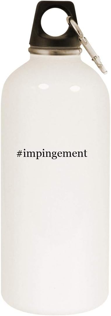 #impingement - 20oz Hashtag Stainless Steel White Water Bottle with Carabiner, White