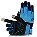 KUPEERS Cycling Gloves Touch Screen Cycling Gloves Road Racing Bicycle Gloves Windproof Cycling Gel Pad Riding Gloves Velcro Design Unisex Cycling Gloves(Black&Blue)