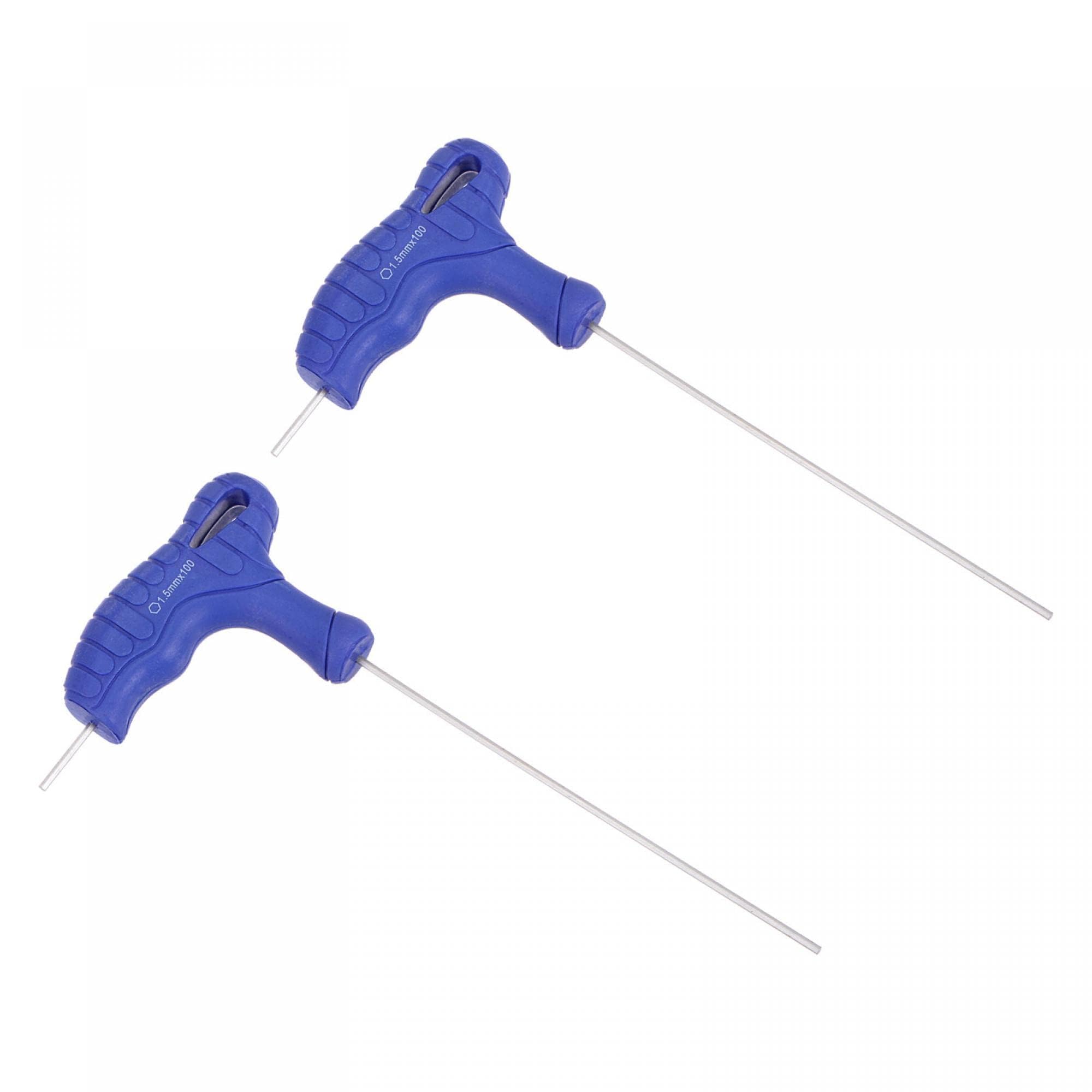 TOP-VIGOR 2Pcs 1.5mm Hex Key T-Handle, T Bar Dual End Wrench Spanner Allen Key for Home Repair and Mechanical Maintenance, Metric CR-V Steel