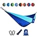 Hammock Lightweight Portable Parachute Nylon Outdoor Travel Double Hammock for Beach Yard Hanging Bed With Tree Ropes and Carabiners