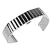 Beauty7 Black/Silver Tone Stainless Steel Link Mesh Watch Band Strap Replacement Butterfly Buckle Clasp