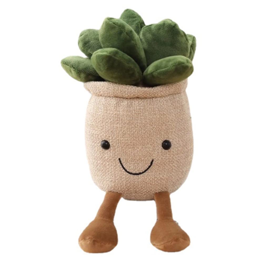OUKEYI Plant Stuffed Animals Succulents Plush Pillow DecorationPlant Plush Toy, Soft Plant Plush Pillow, Succulents Plant Throw Pillow Gift for Kids Boys Girls, 9.5'