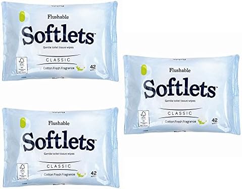 3 X 42 Flushable Softlets Toilet Wipes