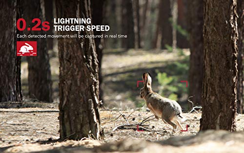 Usogood Trail Camera with 32GB SD Card 1080P Game Camera with Night Vision Motion Activated Waterproof 2.4" LCD Screen for Outdoor Wildlife Monitoring, Garden, Home Security Surveillance