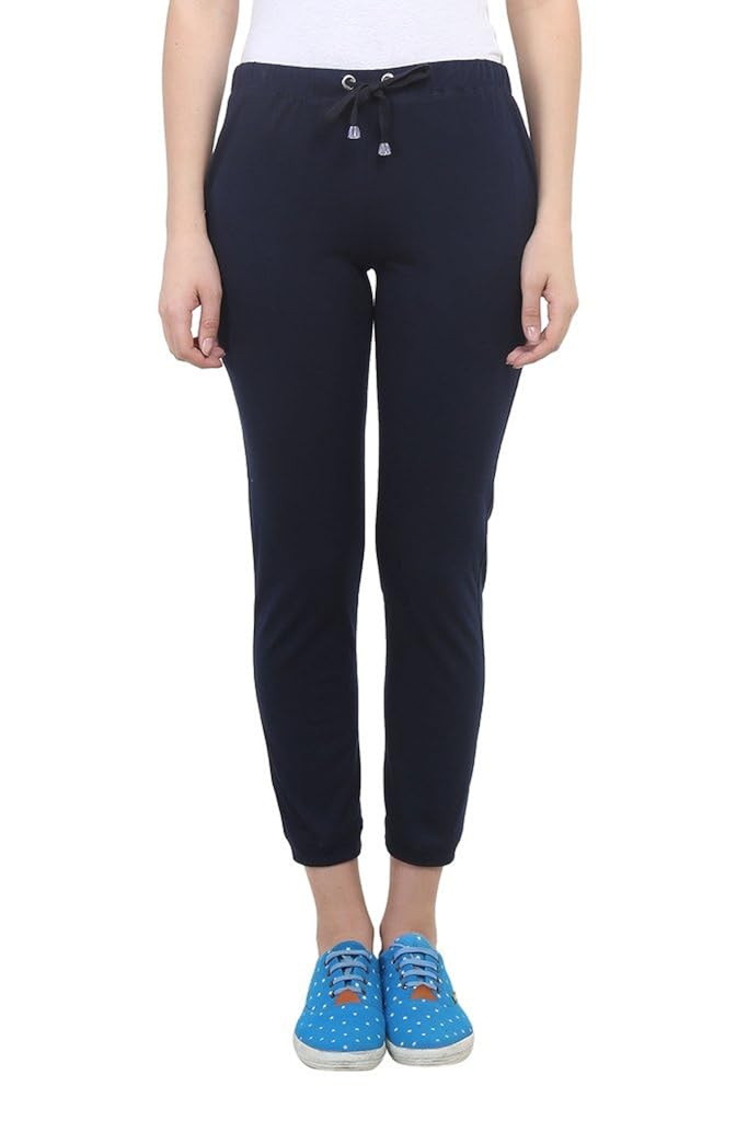 vimal black cotton blend trackpant for women