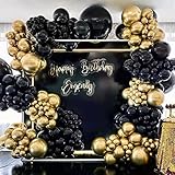 Black And Gold Balloon Garland Arch Kit, Total 142