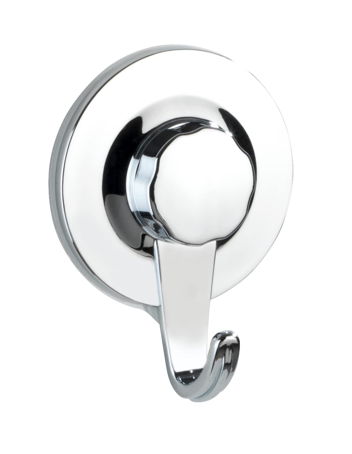 WENKO Static-Loc® Plus Valenza Wall Hook Chrome - Towel Hook, Coat Hook, Attachment Without Drilling, Plastic (ABS), 6.2 x 8.5 x 2.5 cm, Chrome