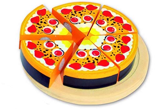 tanner DER KLEINE KAUFMANN TANNER Deco - Erdbeertorte zum Schneiden, Torte mit 6 Stücken, Zubehör für Kaufmannsladen, lebensmittelechtes Design, 0985.9