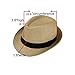 FALETO Unisex Summer Panama Straw Fedora Hat Short Brim Beach Sun Cap Classic (#01 Beige)