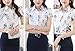 Double Plus Open DPO Women's Chiffon Collared Floral Printed Button Down Shirt Short Sleeve 10