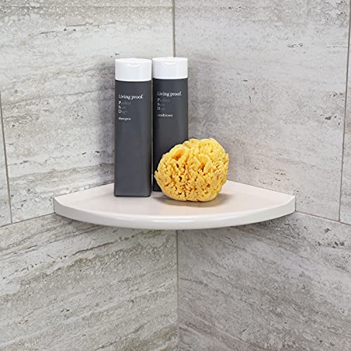 Questech 10 inch Corner Bathroom Shelf Polished Gray Wall Mounted