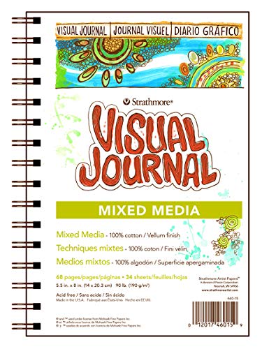 Strathmore Wire Bound Visual Journal, 90 lb. Mixed Media Paper, 5.5 X 8 inches,…
