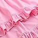 Little Girl Pink Long Sleeve Ruffle Dress T-Shirt Floral Pants Headband/Scarf 3 Pcs Outfits Sets, Pink, 90