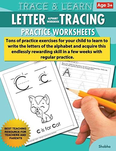 Trace & Learn Letters Alphabet Tracing Workbook Practice Worksheets: Daily Practice Guide for Pre-K Children: 1 Paperback – 9 Nov. 2016