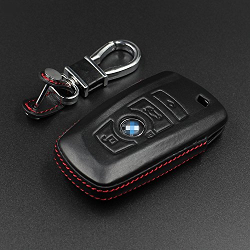 M.JVisun Sleutelhoezen voor autosleutels BMW, echt lederen sleutelhanger hoes voor BMW Smart sleutelhanger lederen hoes… - Afbeelding 5