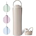 BOTTLE BOTTLE Insulated Water Bottle Coffee Tumblers with Dual-use Lid and Straw Double Walled Iced Travel Coffee Mug for Woman and Man 24oz Stainless Steel Tumbler with Handle