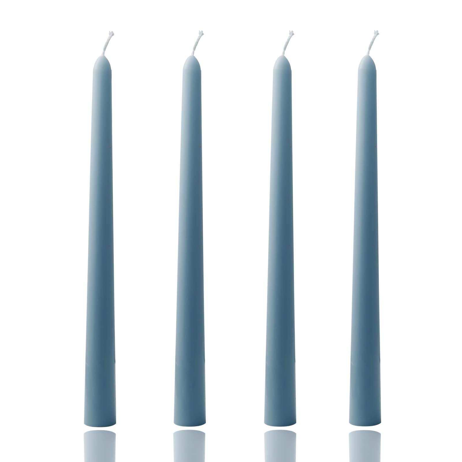 View 1 of 10 inch Gradient Taper Candles,Set of 4 Tapered Candle, Tall Candlesticks,Conical Stick Candles,Smokeless,Home Dinner, Party, Wedding, Halloween, Christmas (Grayish Blue, 10inch)