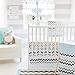 My Baby Sam Chevron 3 Piece Crib Bedding Set, Aqua/Gray