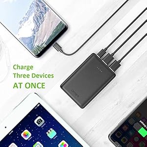 Omars - Power Bank 10000 mAh, caricabatterie portatile piccolo e leggero, con porta USB C e 2 porte USB A per iPhone… - immagine 7