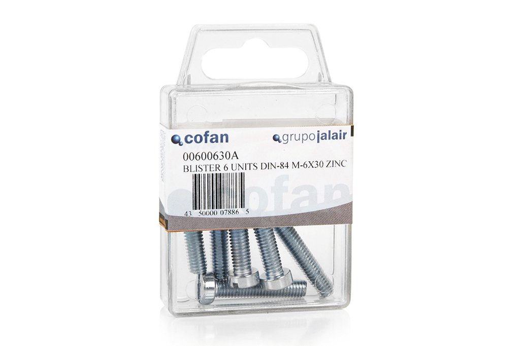 CoFan 00600630 A – Pack of 6 Cylindrical Head Screws (M-6 X 30 DIN 84)