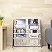 Homfa Storage Sling Bookshelf Toy Display, Espresso / White