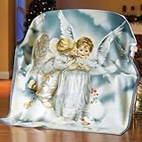 Sandra Kuck Kissing Angel Fleece Throw Blanket