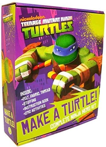 TMNT Teenage Mutant Ninja Turtles: 11 Piece Make A Turtle Kit (Instruction Book, Felt, Fabric, Stuffing, Thread)