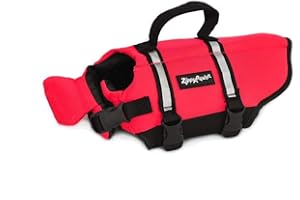 ZippyPaws Adventure Dog Lifejacket, Swimming Vest for Dogs & Puppies, Life Jacket for Swim Training Small Medium & Large Dogs - Red, X-Small