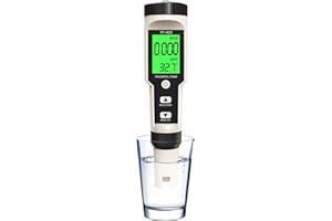LENHON PH Meter, 4-in-1 Digital PH ORP H2 Temp Meter with ATC, 0.01 Resolution High Accuracy PH Tester for Drinking Water Hydroponics Aquariums Swimming Pool Laboratory