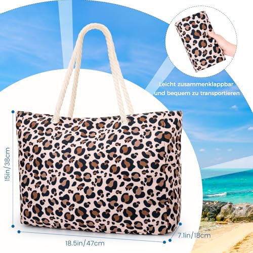 benpen Beach Bag Swimming Bag Women's Waterproof Large with Zip Swimming Pool Bag Large Family Shopping Bag Foldable Shoulder Bag Carry Bag Shopping Bag Travel Bag