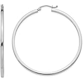 Extra Large Hoop Earrings in 14K White Gold 2 Inch (2.00 mm)