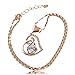 The East Bar Heart Pendant Necklace for Women: I Love You 18K Rose Gold Plated Gift Jewelry (Chain Included)