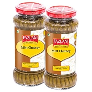 FAZLANI FOODS Ready to Eat Mint Chutney, 2 X 350 g