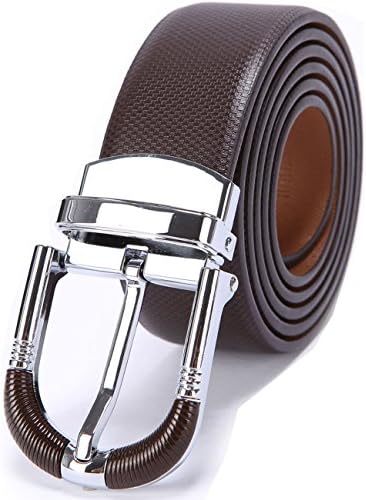 Svale Men's Vintage Look Distressed Leather Strap Belt Snap On 33mm Belt Buckle