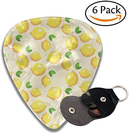 Plectrum Celluloid Guitar Picks Lemons Pattern 0.46 Mm 0.71 Mm 0.96 Mm For Electric Guitar Acoustic Guitar Mandolin Bass 6 Pack