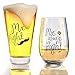Funny Wedding Gifts - Mr. Right and Mrs. Always Right Novelty Wine Glass & Beer Glass Combo - Momstir Engagement Gift for Couples