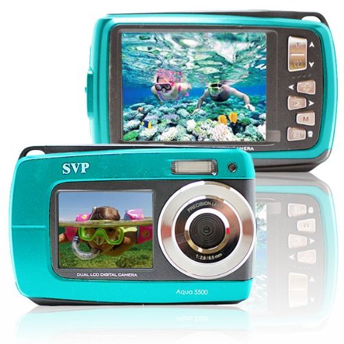 SVP-Aqua-5500-Blue-with-Micro-16GB-18MP-Dual-Screen-Waterproof-Digital-Camera